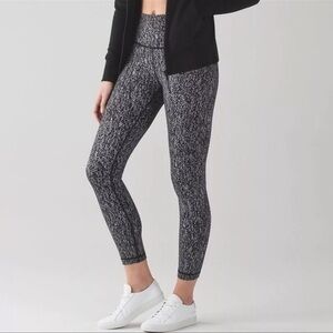 Lululemon High Times Pant Luon Suited Jacquard Black and White Size 8